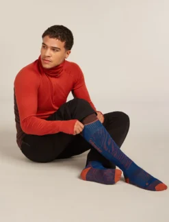 Men Ski+ Kniehohe Socken Mountain Contour