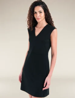Merino 200 Granary Ärmelloses Kleid mit V-Ausschnitt Damen