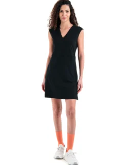 Merino 200 Granary Ärmelloses Kleid mit V-Ausschnitt Damen