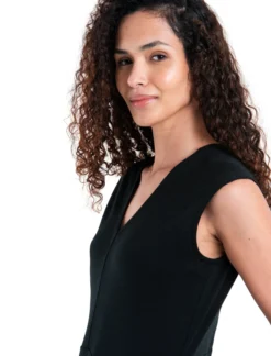 Merino 200 Granary Ärmelloses Kleid mit V-Ausschnitt Damen