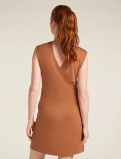 Merino 200 Granary Ärmelloses Kleid mit V-Ausschnitt Damen