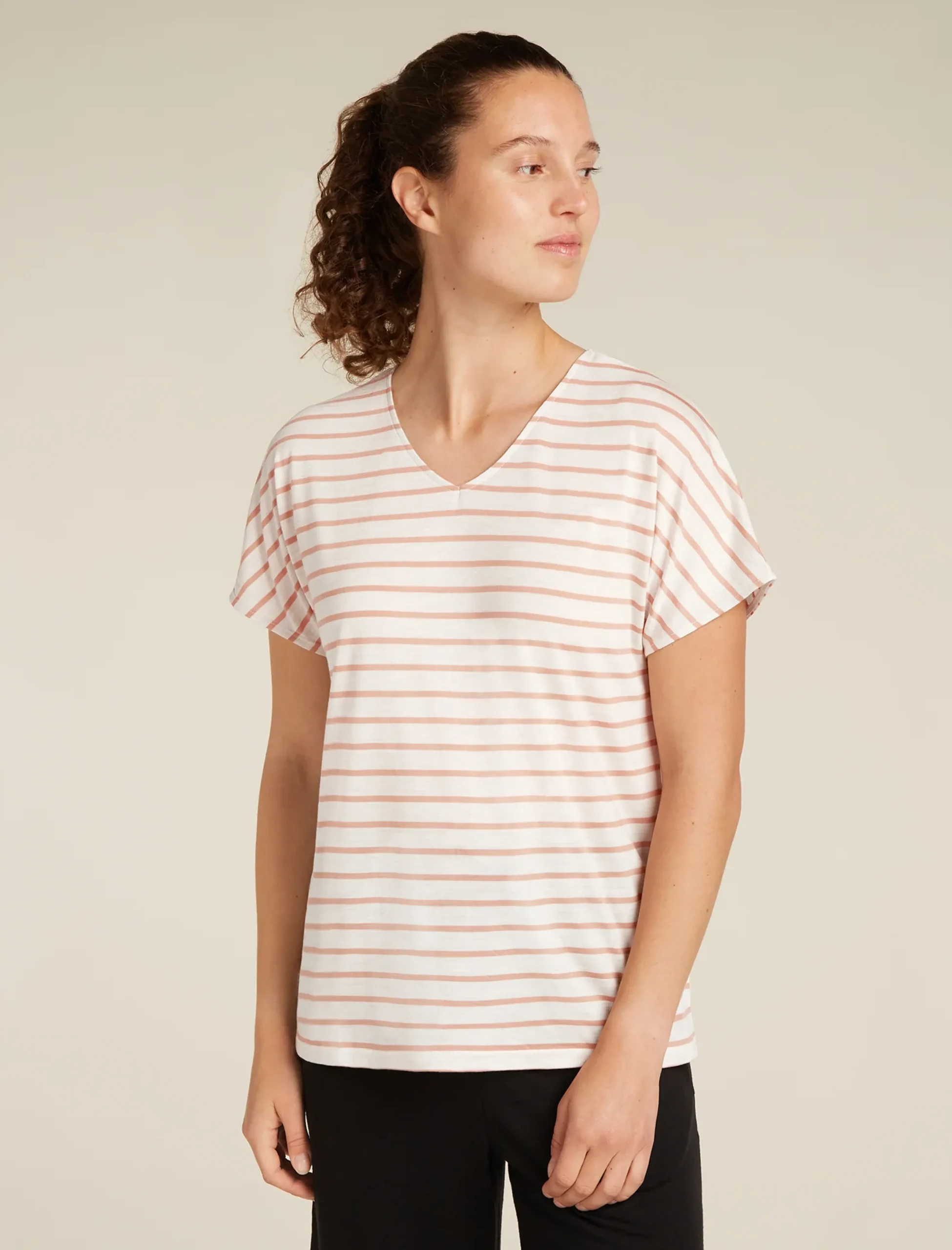 Merino Blend Drayden Reversible T-Shirt Stripe Damen