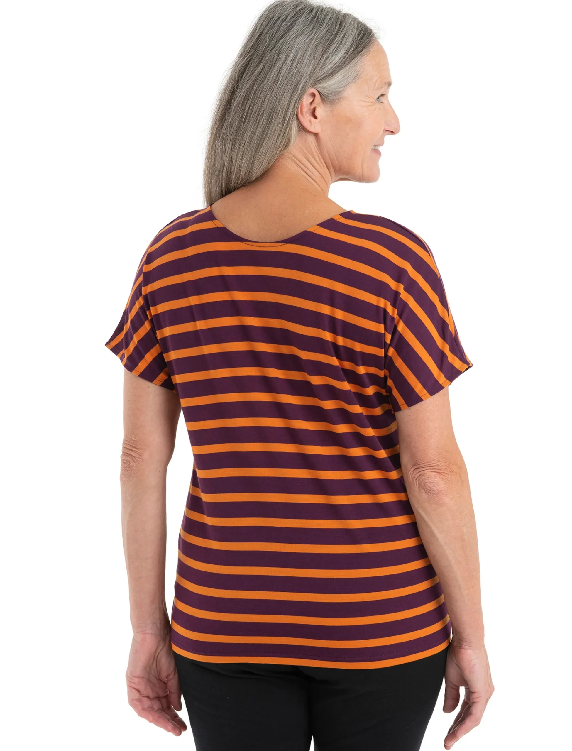 Merino Drayden Reversible T-Shirt Stripe Damen