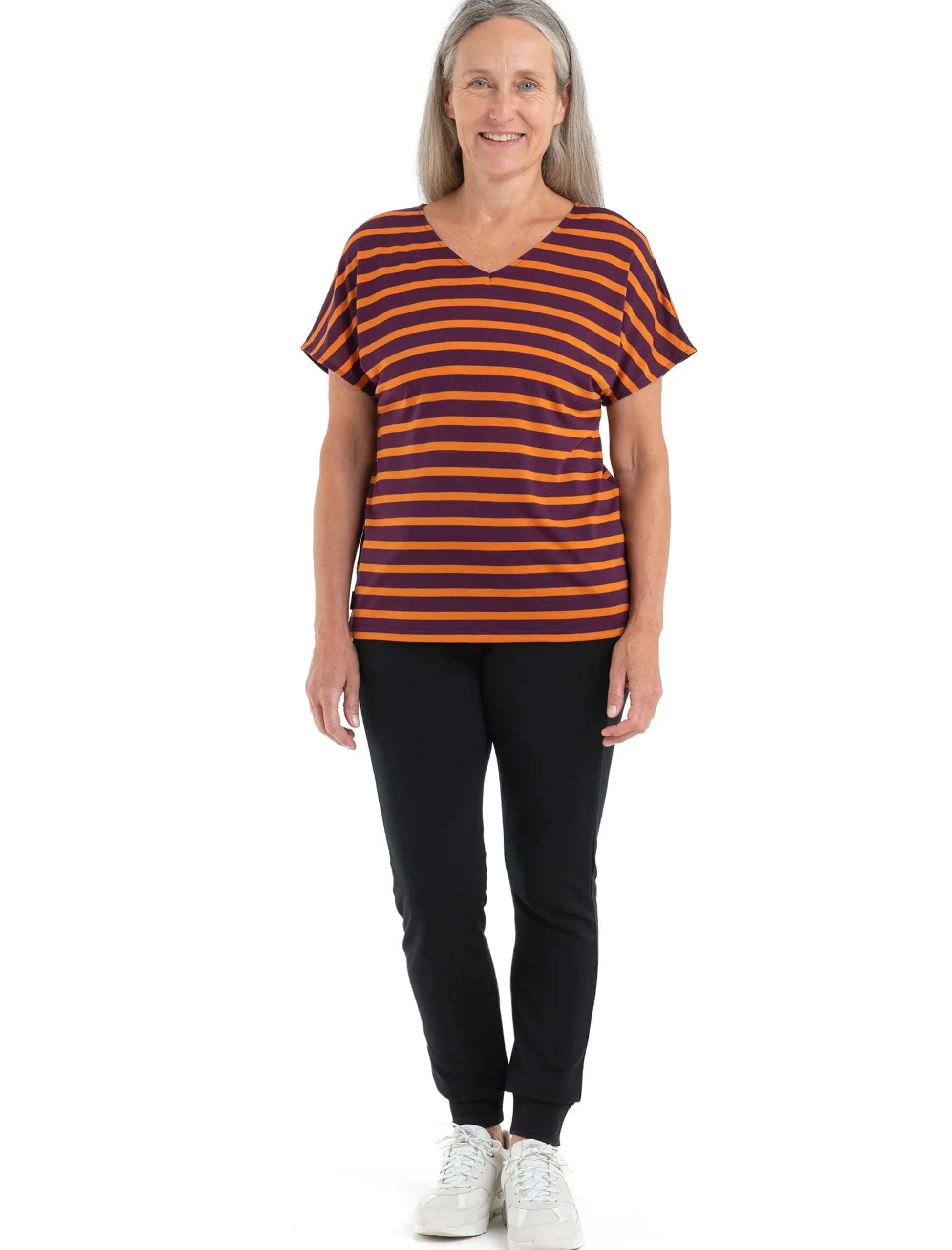 Merino Drayden Reversible T-Shirt Stripe Damen