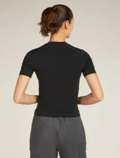 Merinomix 260 Nahtlos Geripptes Thermo-Kurzarmshirt mit Stehkragen Damen