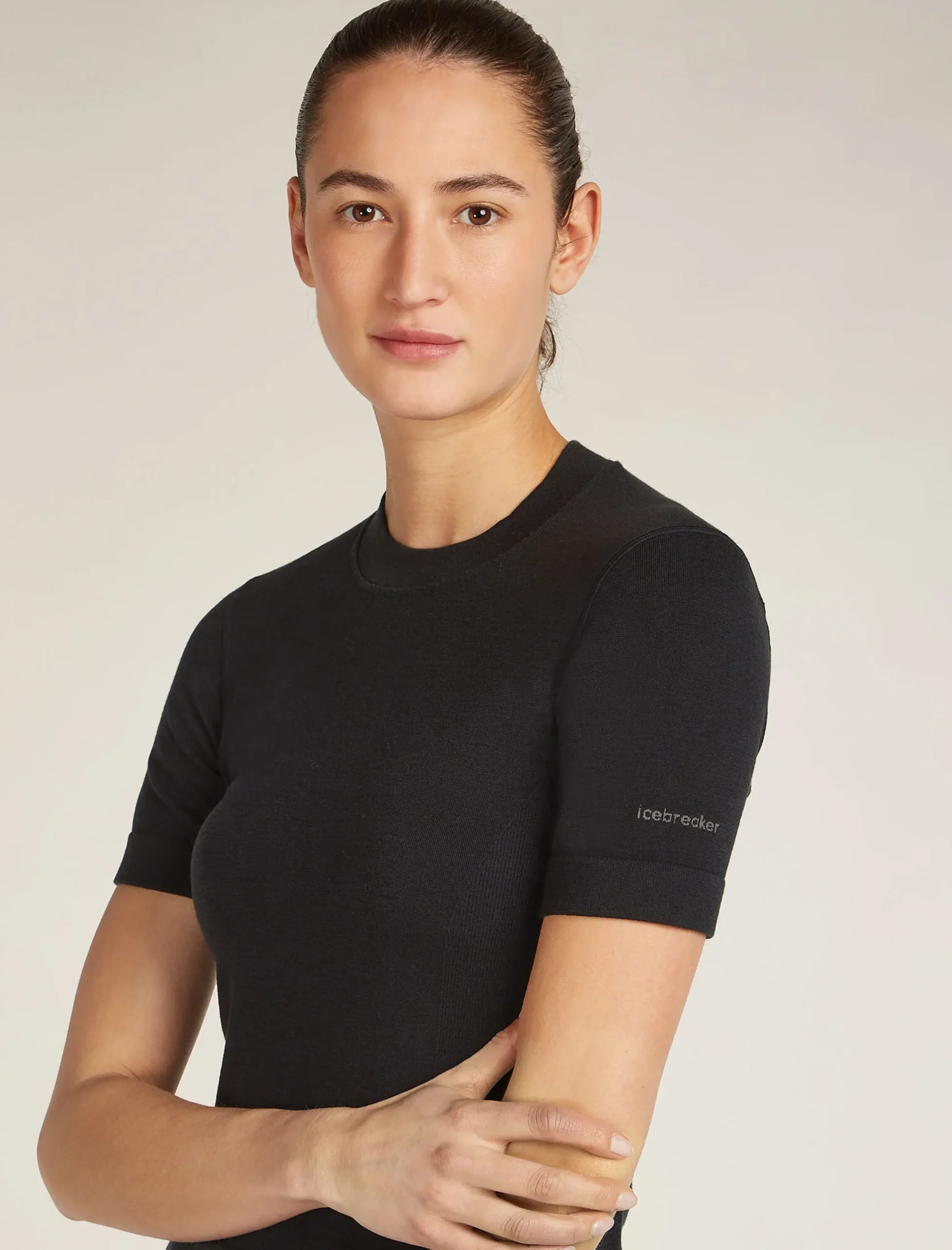 Merinomix 260 Nahtlos Geripptes Thermo-Kurzarmshirt mit Stehkragen Damen